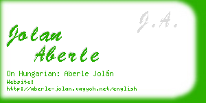 jolan aberle business card